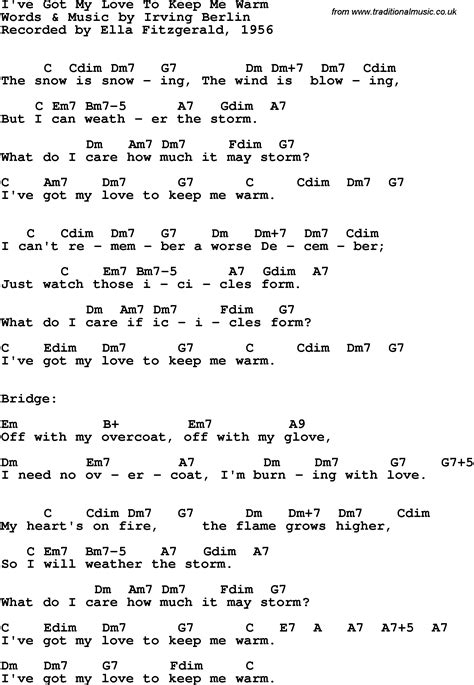 lyrics to i've got my love to keep me warm